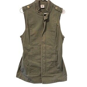 Cabi Women’s Vest Size Small Explorer Green Zippered Utility With Pockets  #5101